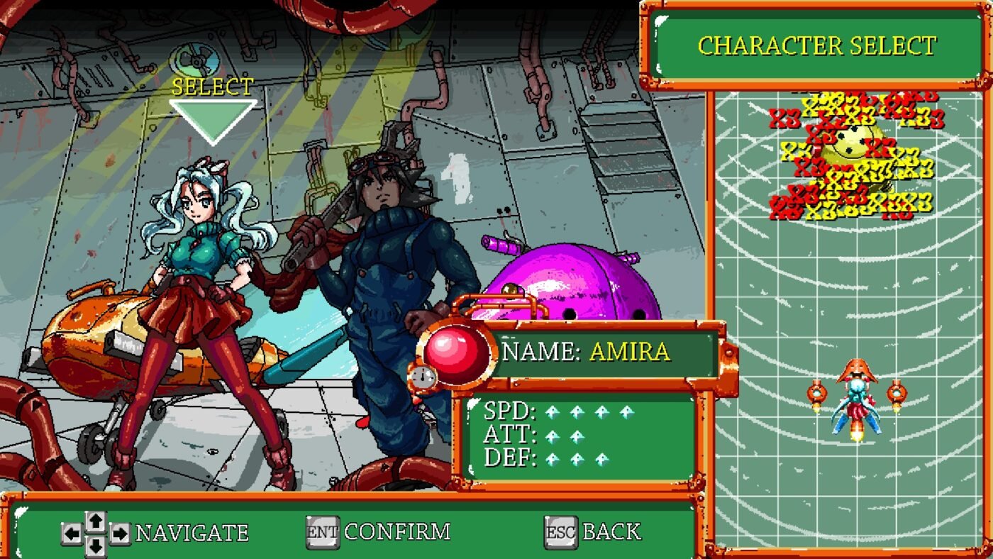 Shockwave triggers character select screen showing amira and turbo