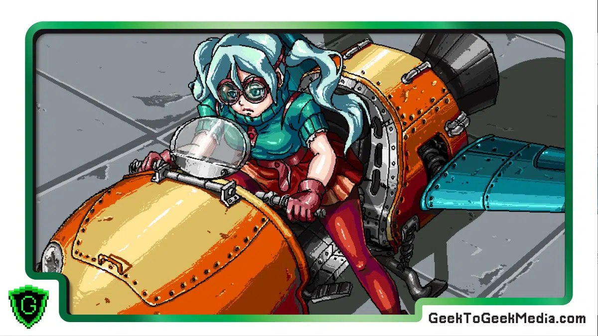 Shockwave triggers featured image. Amira mounts her flying vehicle.