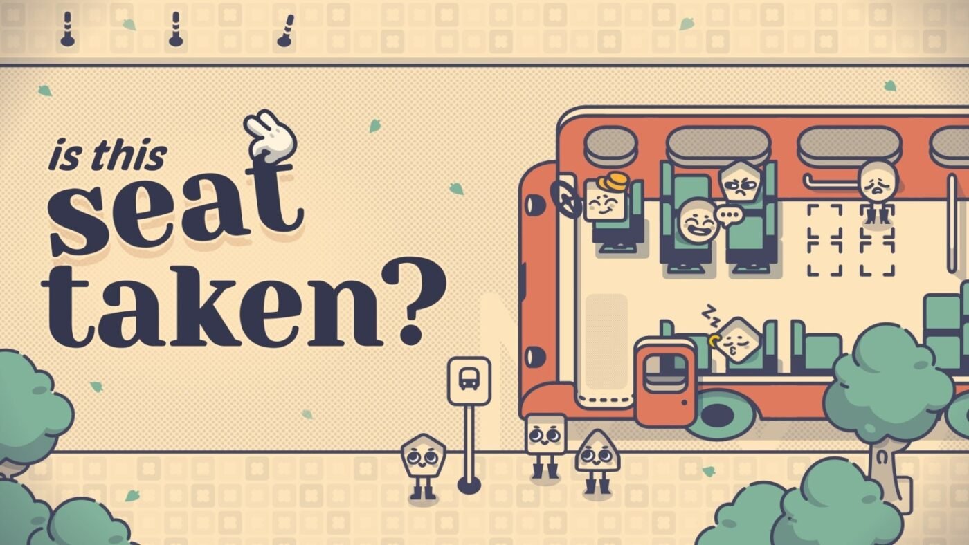 Is this seat taken key art, little shape people sit in a diner