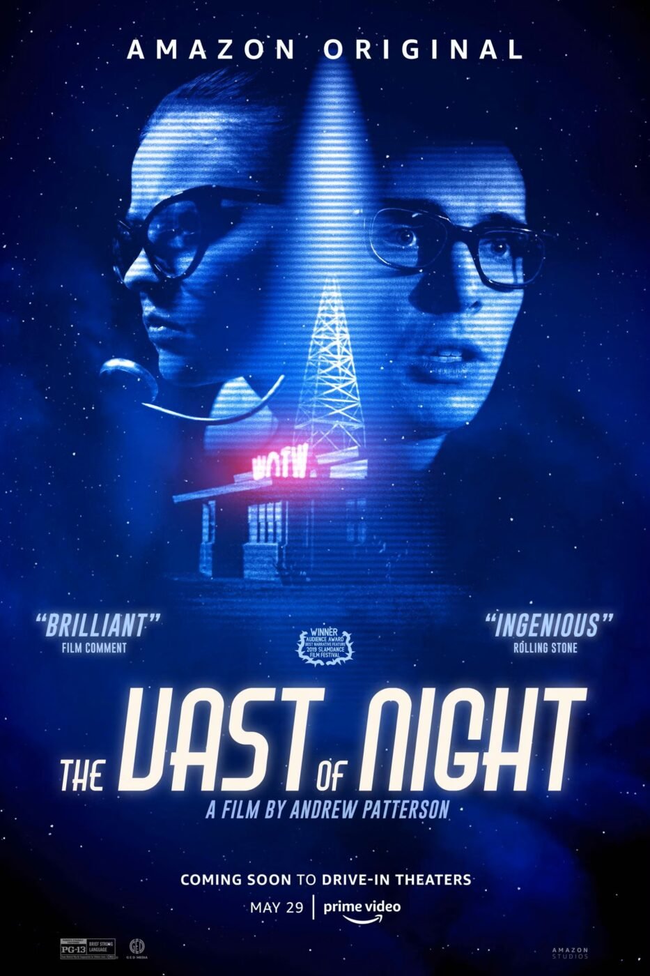 Poster for the amazon original "the vast of night"  - coming soon to drive-in theaters