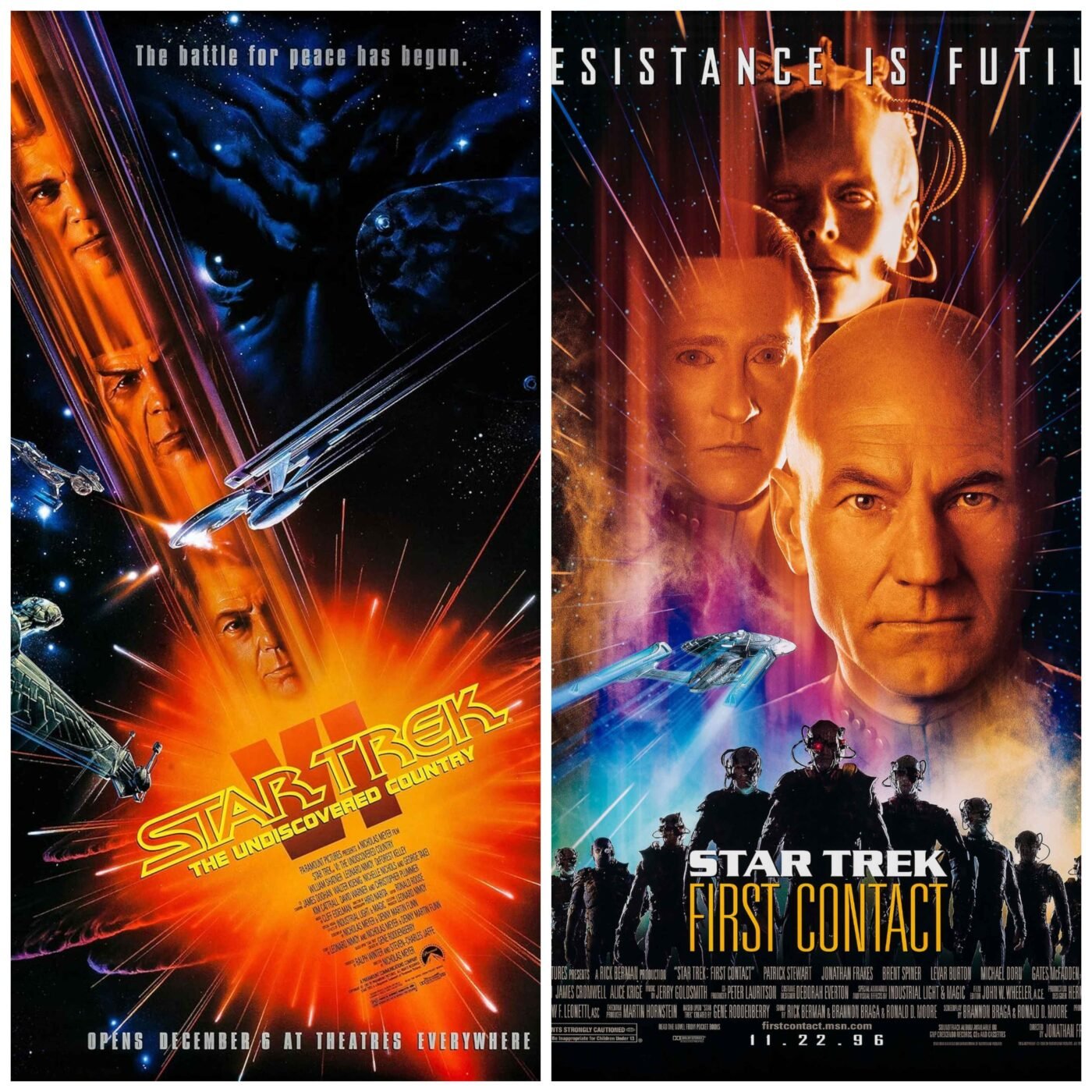 Epic movie posters for "star trek vi" and "star trek: first contact"