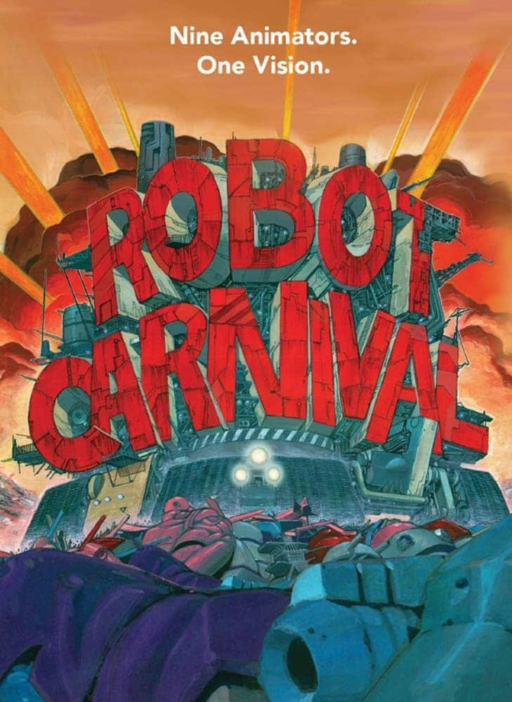 Movie poster for the anime anthology "robot carnival" - tagline: "nine animators. One vision. "