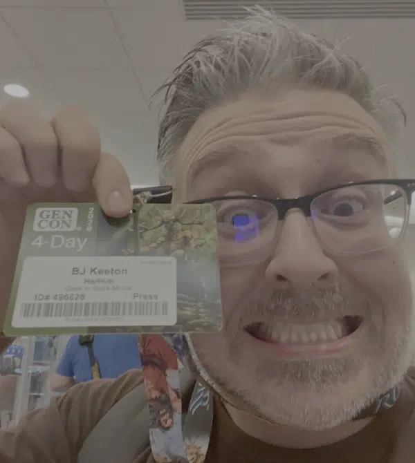 Bj with his press pass for gtg